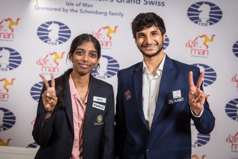 Vidit Gujrathi and R Vaishali claimed the two titles at the FIDE Grand Swiss chess event 